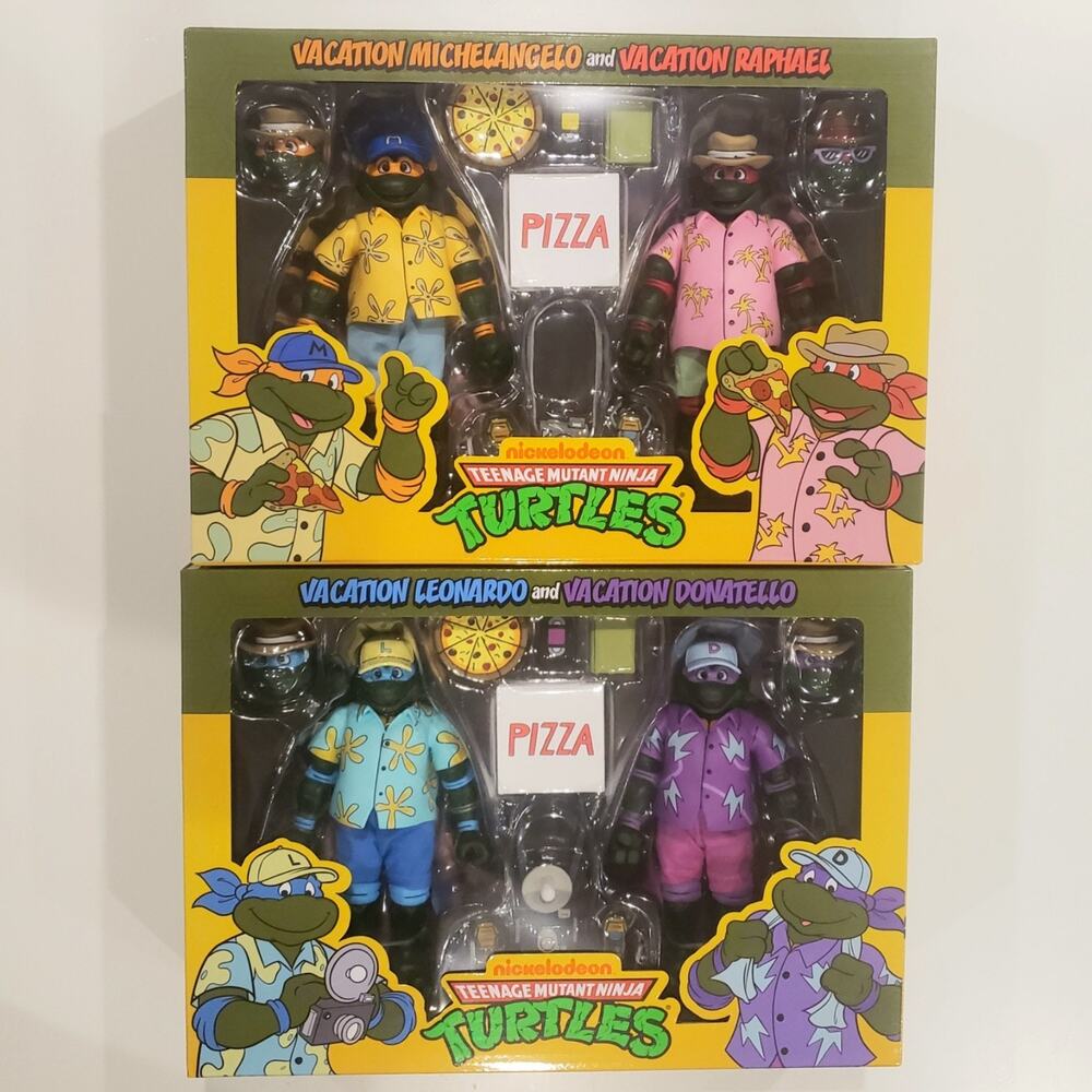 🐢 2 Pack NECA Teenage Mutant Ninja Turtles TMNT Vacation FULL COLLECTORS SET